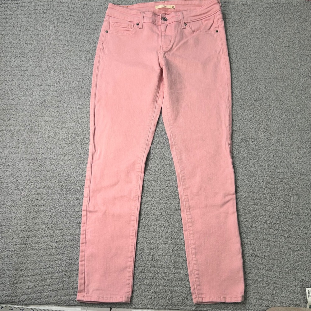 Levi's 711 Skinny Jeans 26‎ Pink Pastel Coquette Denim Pants